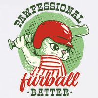 Professional Baseball Player Cat Cute Poster