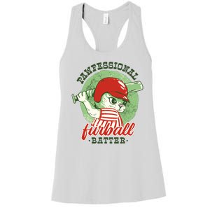 Professional Baseball Player Cat Cute Women's Racerback Tank