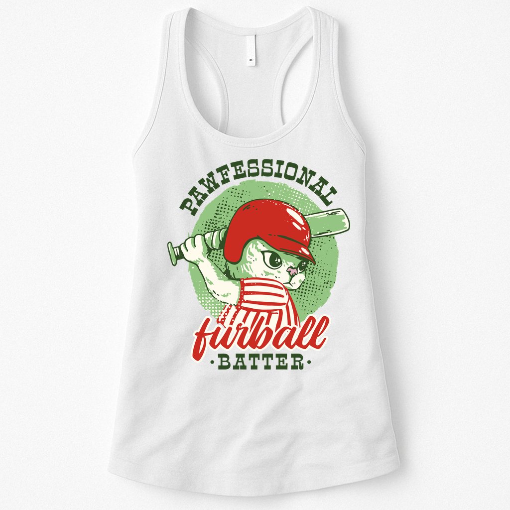 Professional Baseball Player Cat Cute Womens Tank Top