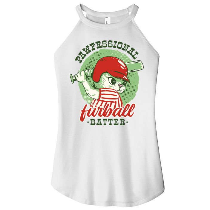 Professional Baseball Player Cat Cute Women's Perfect Tri Rocker Tank