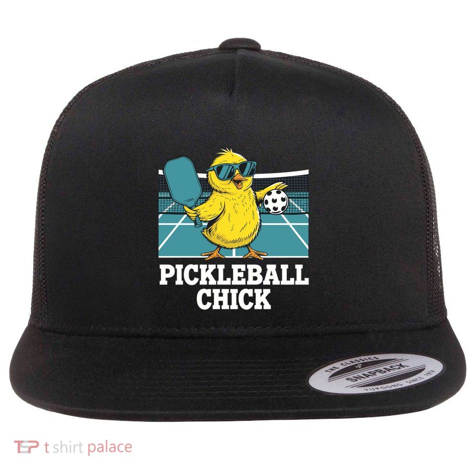 Pickle Ball Pickleball Chick Funny Sports Gift Flat Bill Trucker Hat