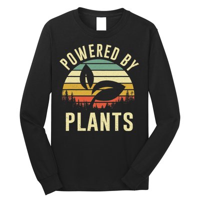 Powered By Plants Vintage Vegetarian By Vegan Diet Long Sleeve Shirt