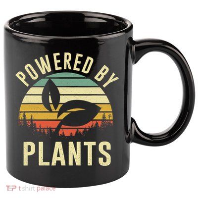 Powered By Plants Vintage Vegetarian By Vegan Diet 11oz C Handle Ceramic Mug