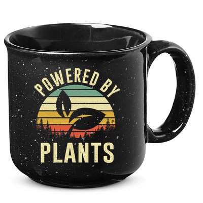 Powered By Plants Vintage Vegetarian By Vegan Diet 15oz Campfire Ceramic Mug