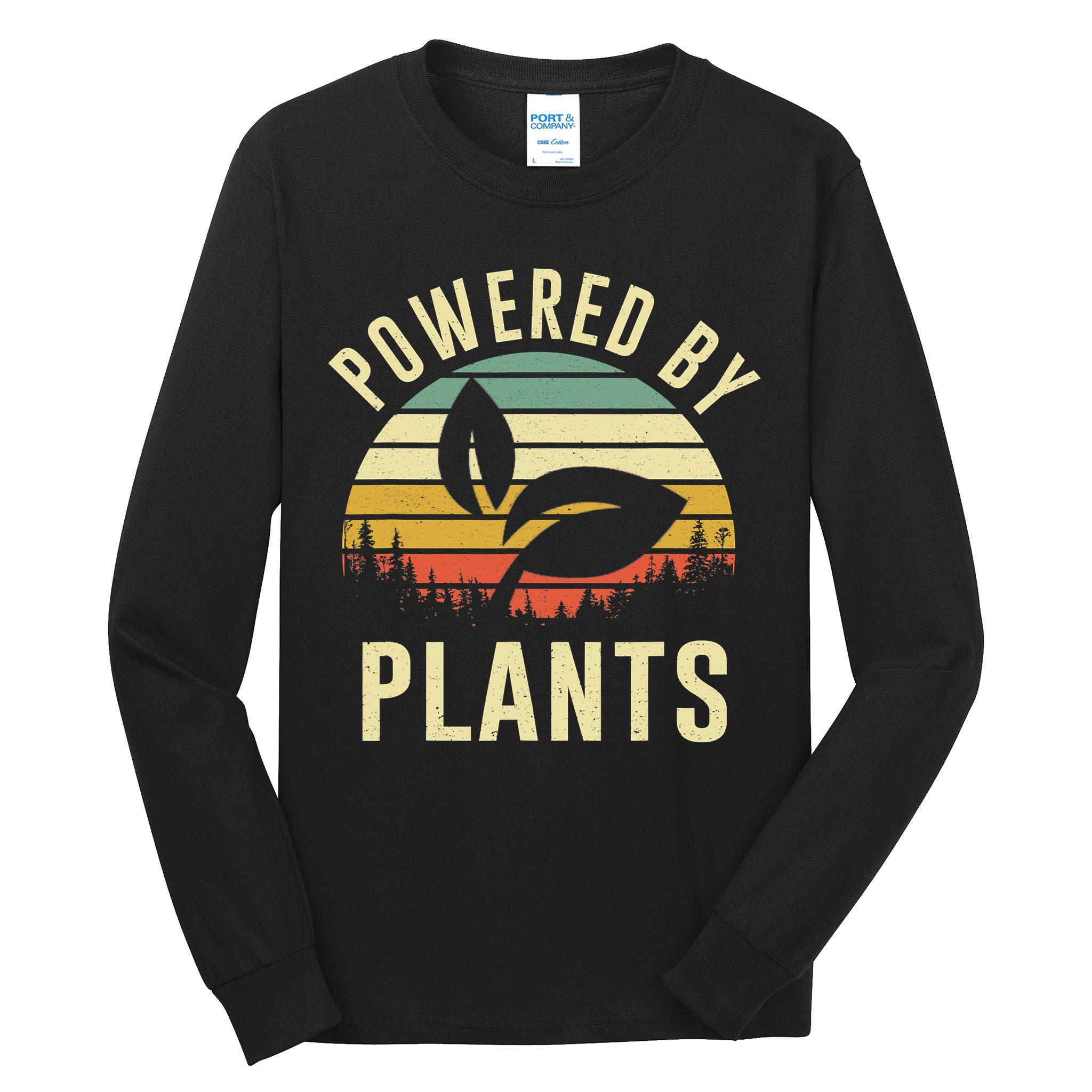 Powered By Plants Vintage Vegetarian By Vegan Diet Tall Long Sleeve T-Shirt