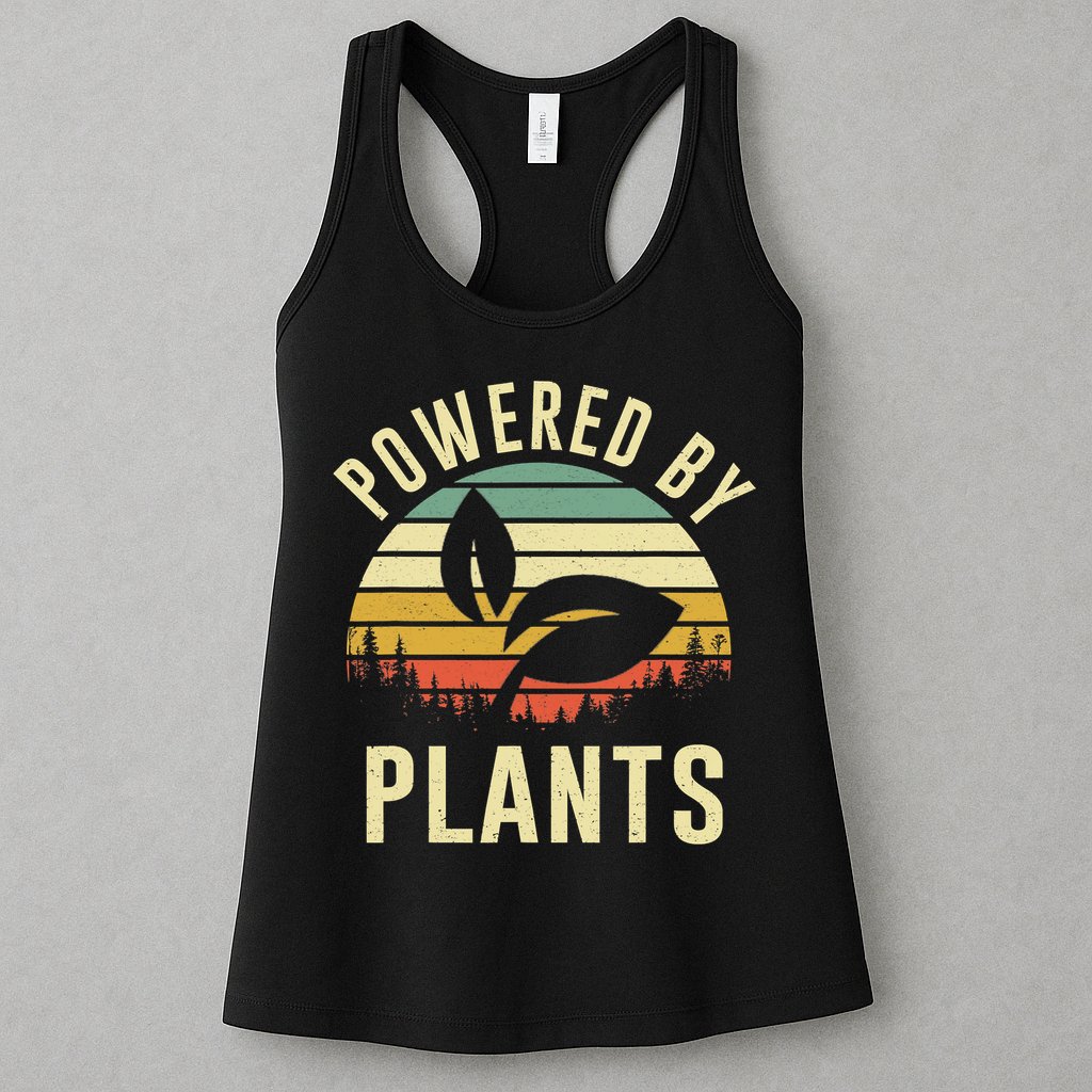 Powered By Plants Vintage Vegetarian By Vegan Diet Womens Tank Top