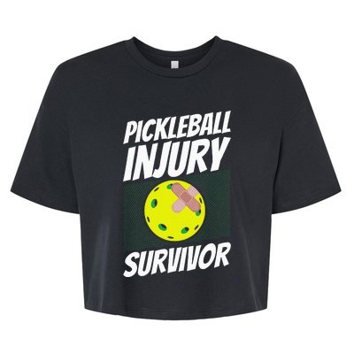 Pickleball Bandaid Pickleball Injury Survivor Bella+Canvas Jersey Crop Tee