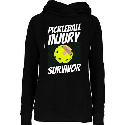 Pickleball Bandaid Pickleball Injury Survivor Womens Funnel Neck Pullover Hood