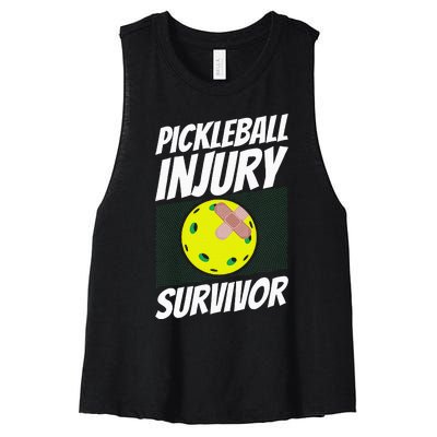 Pickleball Bandaid Pickleball Injury Survivor Women's Racerback Cropped Tank