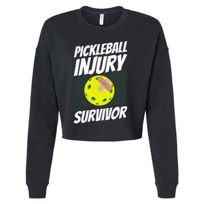 Pickleball Bandaid Pickleball Injury Survivor Cropped Pullover Crew