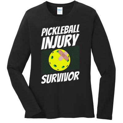 Pickleball Bandaid Pickleball Injury Survivor Ladies Long Sleeve Shirt