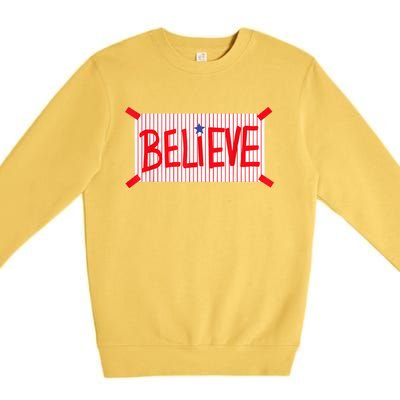 P.H.I.L.L.Y Believe Philadelphia Baseball Player Premium Crewneck Sweatshirt