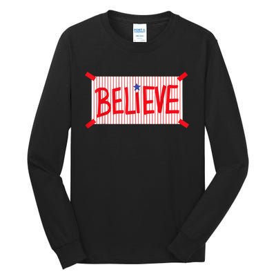 P.H.I.L.L.Y Believe Philadelphia Baseball Player Tall Long Sleeve T-Shirt