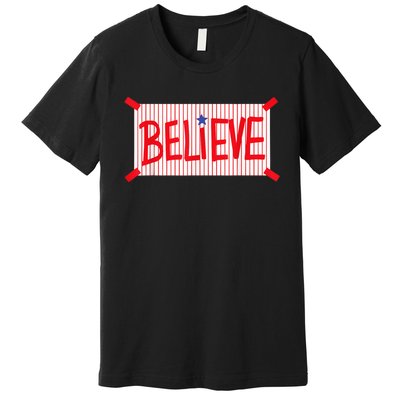 P.H.I.L.L.Y Believe Philadelphia Baseball Player Premium T-Shirt