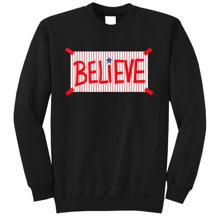 P.H.I.L.L.Y Believe Philadelphia Baseball Player Tall Sweatshirt