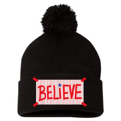 P.H.I.L.L.Y Believe Philadelphia Baseball Player Pom Pom 12in Knit Beanie