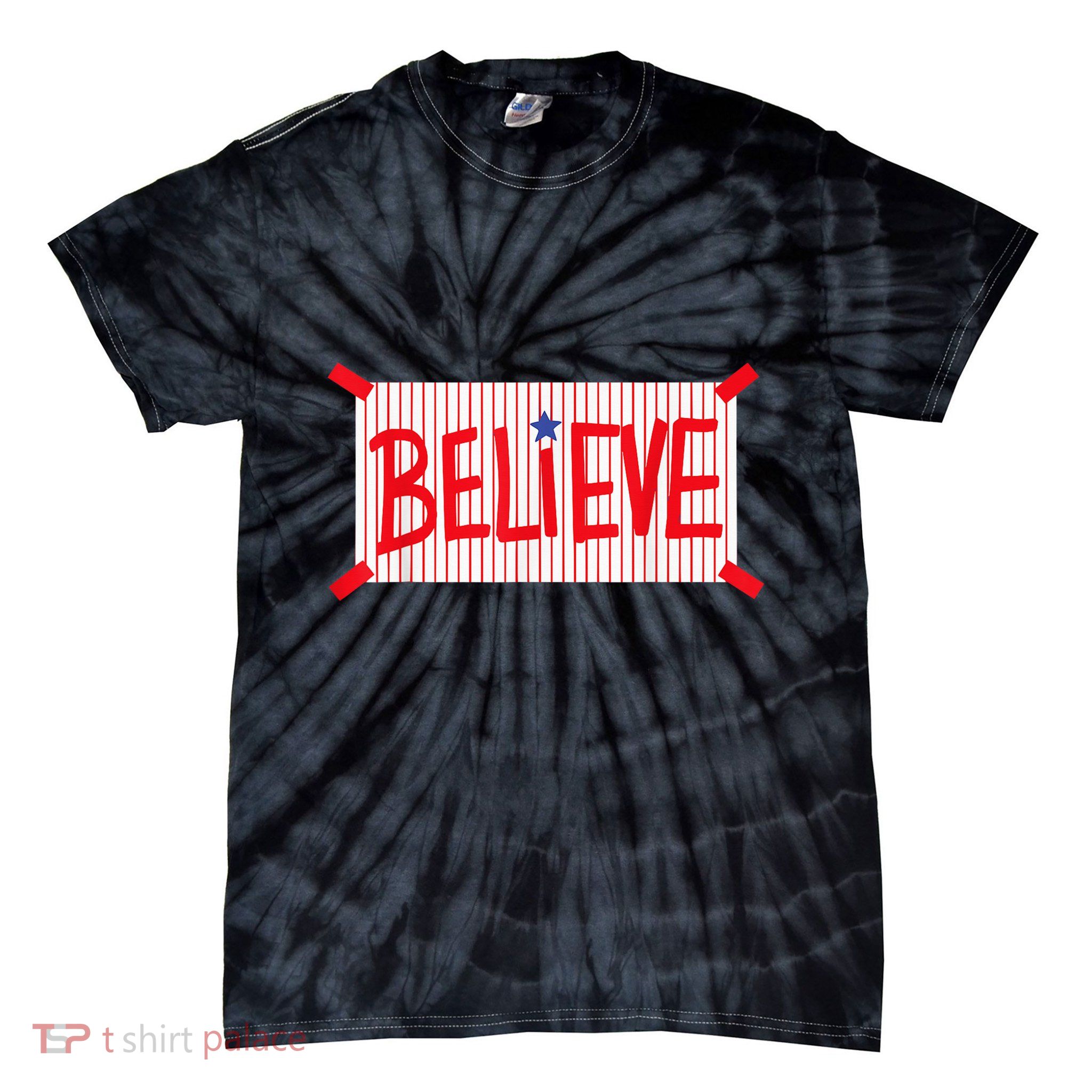 P.H.I.L.L.Y Believe Philadelphia Baseball Player Tie-Dye T-Shirt