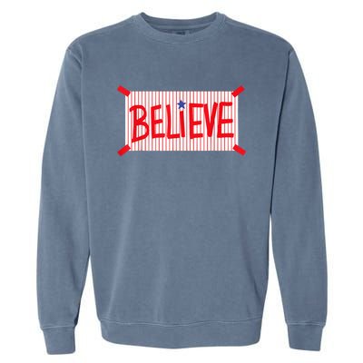 P.H.I.L.L.Y Believe Philadelphia Baseball Player Garment-Dyed Sweatshirt