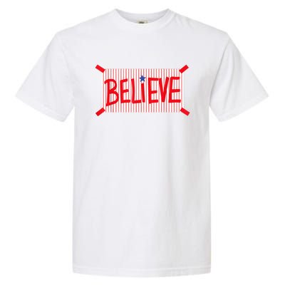 P.H.I.L.L.Y Believe Philadelphia Baseball Player Garment-Dyed Heavyweight T-Shirt