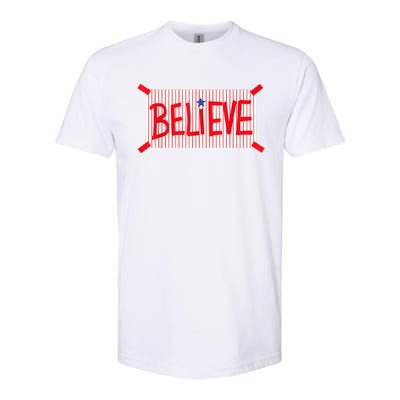 P.H.I.L.L.Y Believe Philadelphia Baseball Player Softstyle CVC T-Shirt