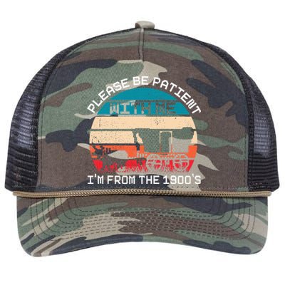 Please Be Patient With Me IM From The 1900S Funny Saying Retro Rope Trucker Hat Cap