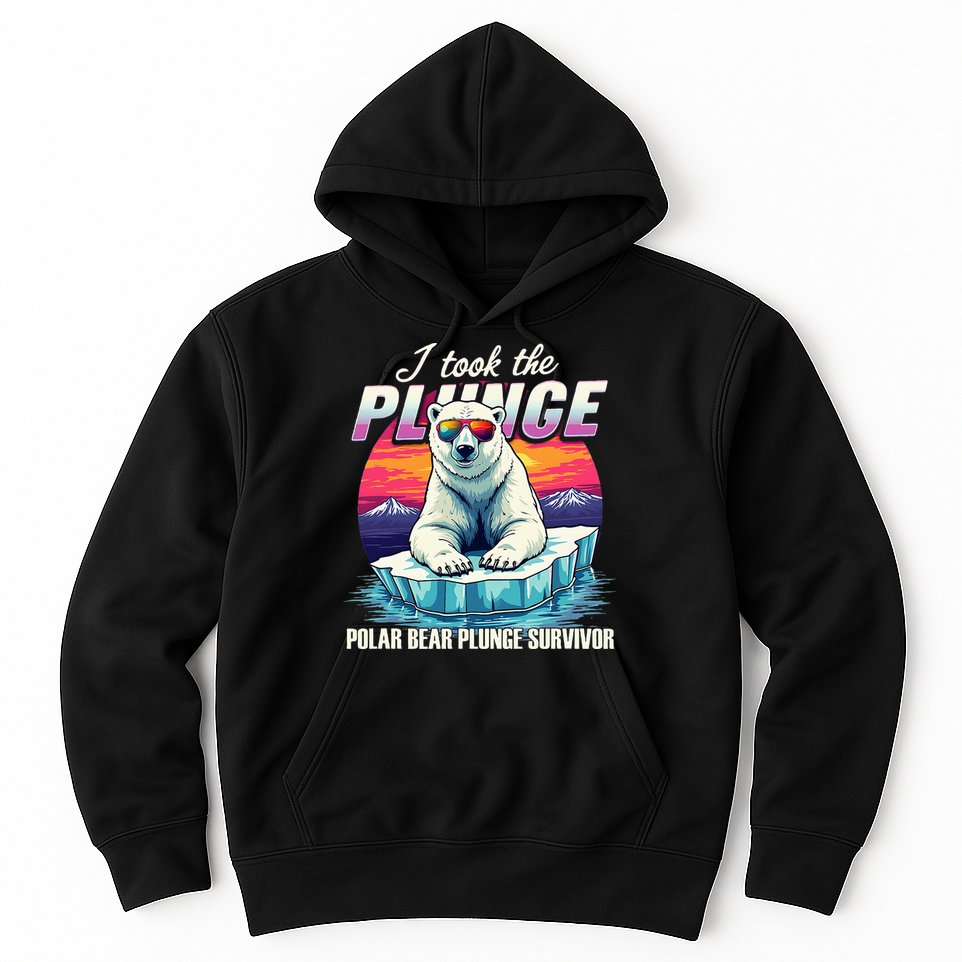 Polar Bear Plunge Survivor Fun Winter Adventurers Apparel Hoodie