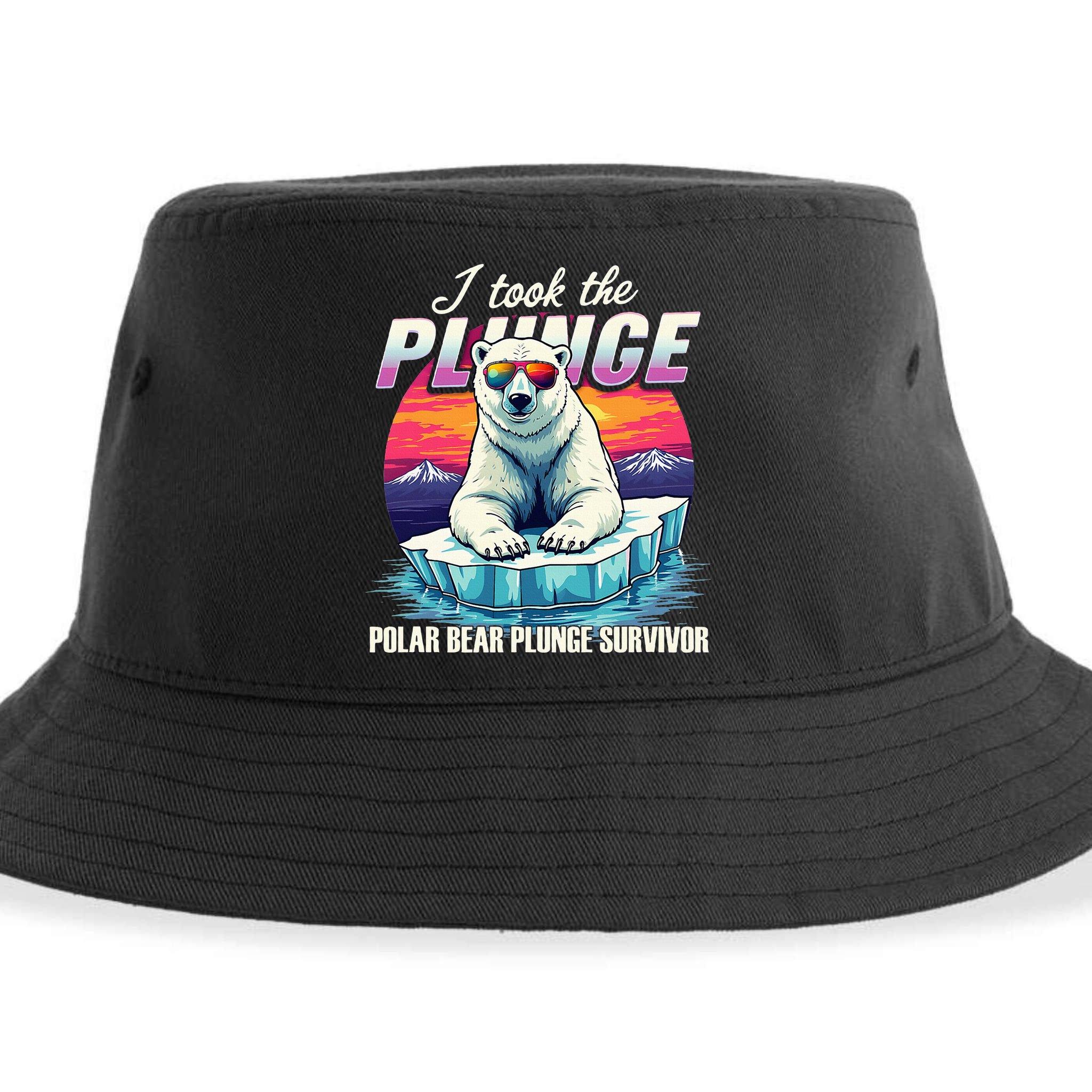 Polar Bear Plunge Survivor Fun Winter Adventurers Apparel Sustainable Bucket Hat