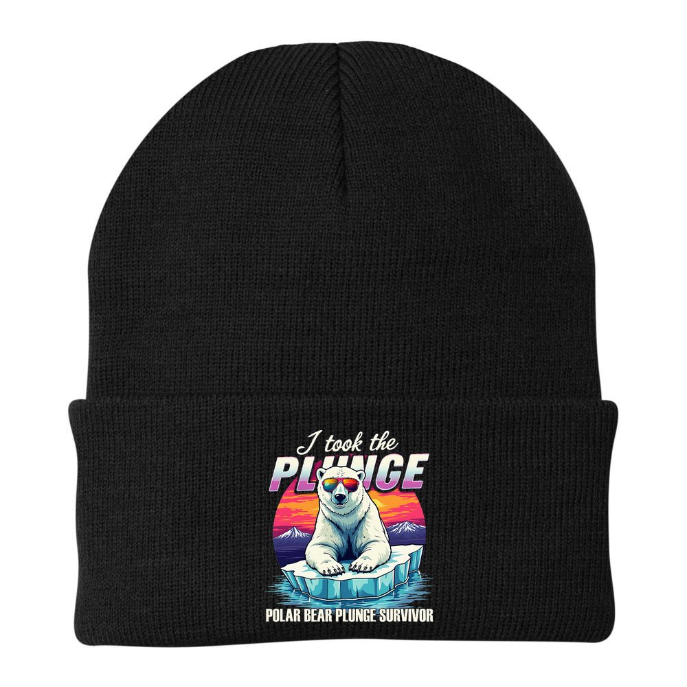 Polar Bear Plunge Survivor Fun Winter Adventurers Apparel Beanie