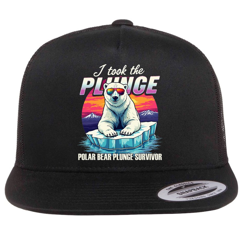 Polar Bear Plunge Survivor Fun Winter Adventurers Apparel Flat Bill Trucker Hat