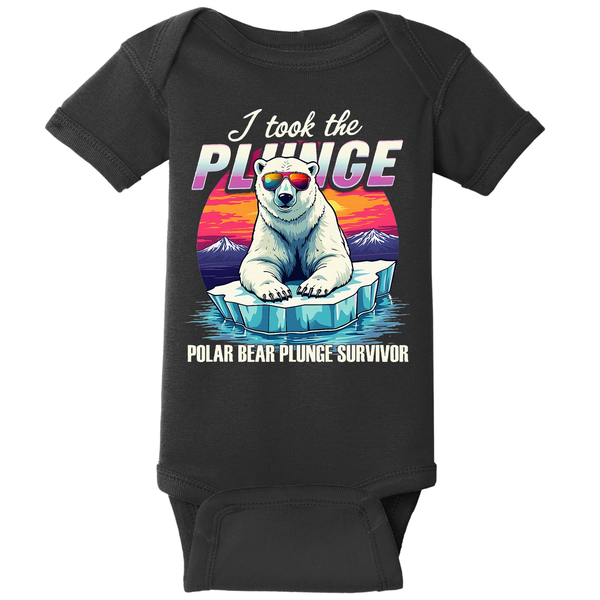 Polar Bear Plunge Survivor Fun Winter Adventurers Apparel Baby Bodysuit