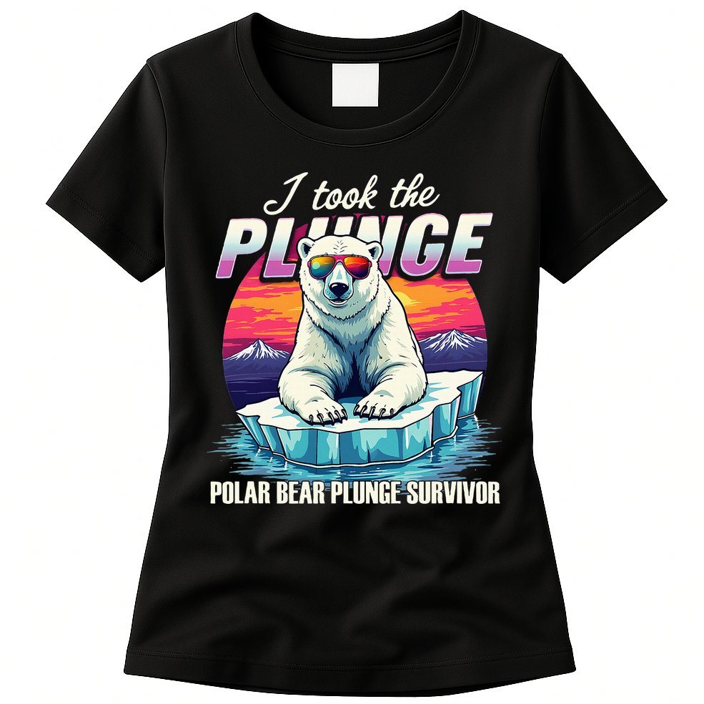 Polar Bear Plunge Survivor Fun Winter Adventurers Apparel Womens T-Shirt