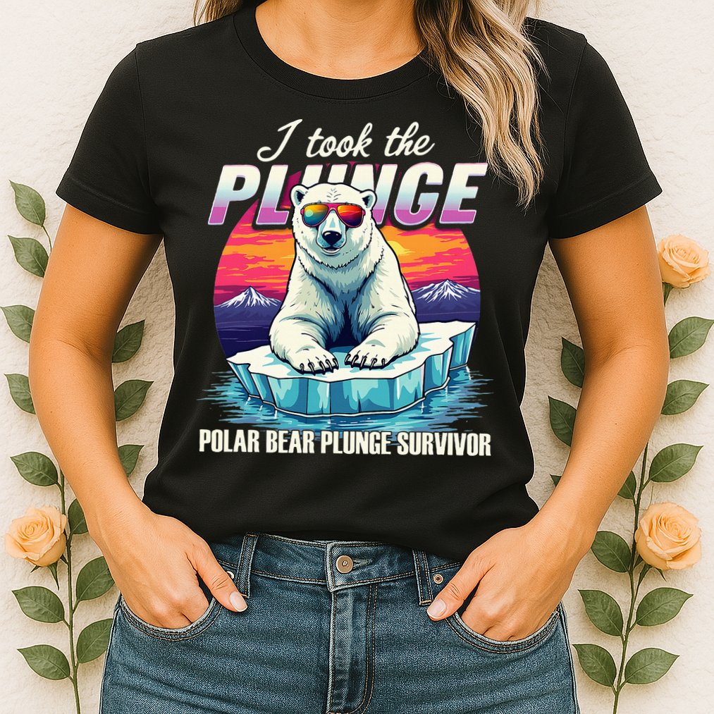 Polar Bear Plunge Survivor Fun Winter Adventurers Apparel Womens T-Shirt