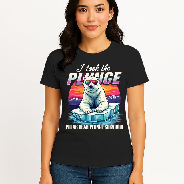 Polar Bear Plunge Survivor Fun Winter Adventurers Apparel Womens T-Shirt