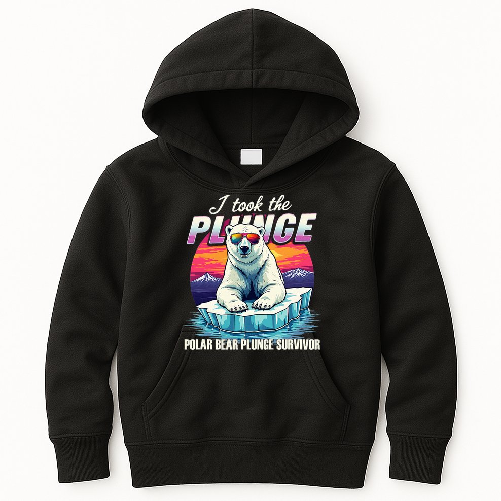 Polar Bear Plunge Survivor Fun Winter Adventurers Apparel Kids Hoodie