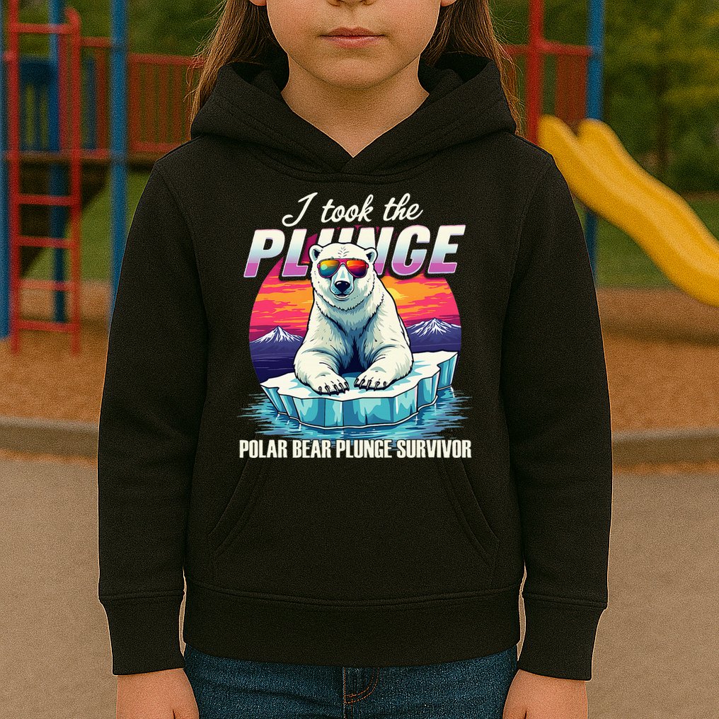 Polar Bear Plunge Survivor Fun Winter Adventurers Apparel Kids Hoodie