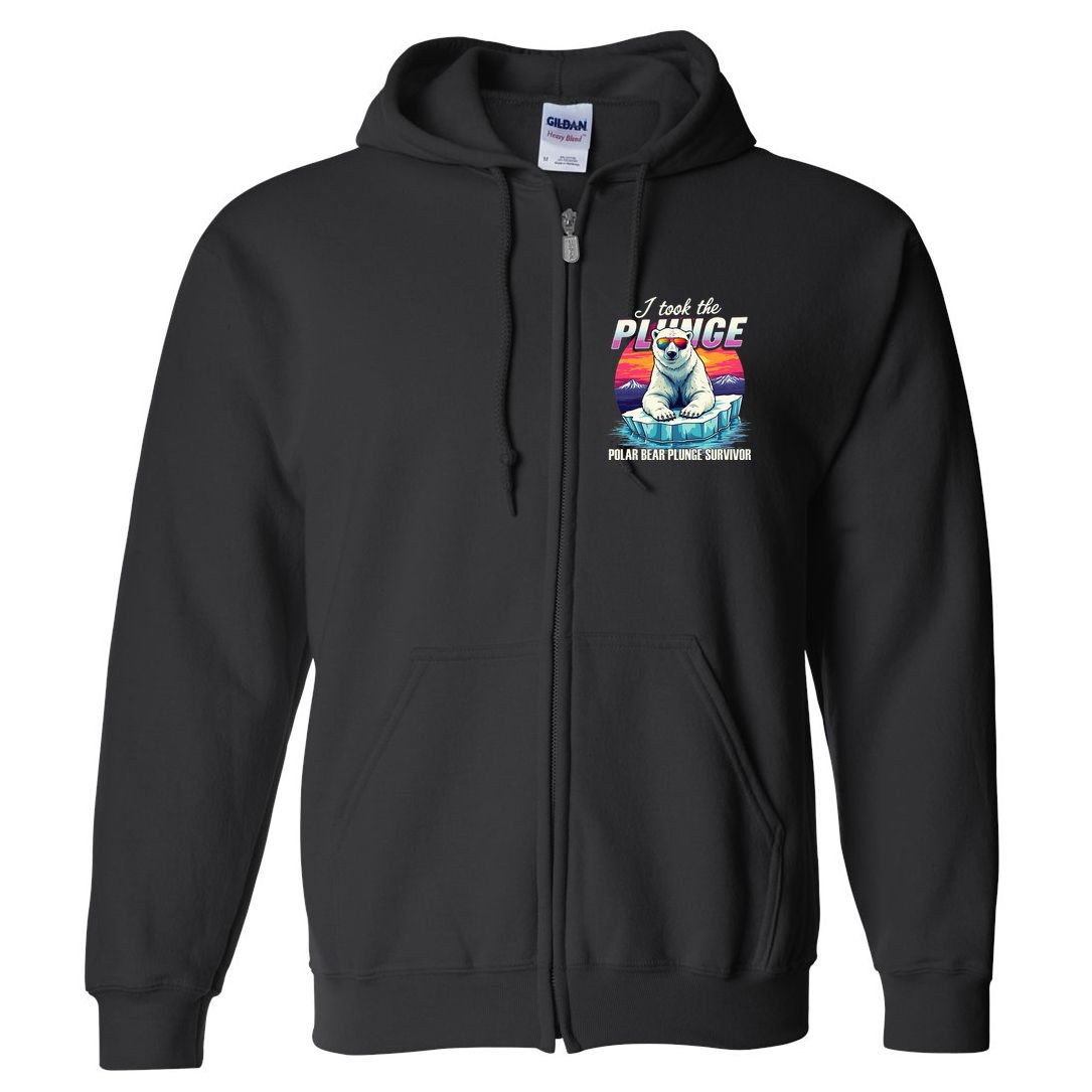 Polar Bear Plunge Survivor Fun Winter Adventurers Apparel Full Zip Hoodie