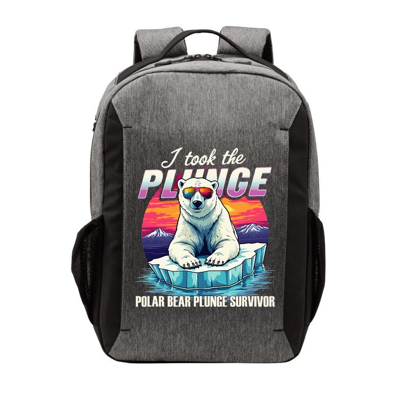 Polar Bear Plunge Survivor Fun Winter Adventurers Apparel Vector Backpack