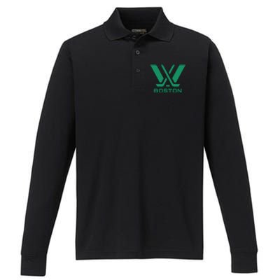 Pwhl Boston Performance Long Sleeve Polo