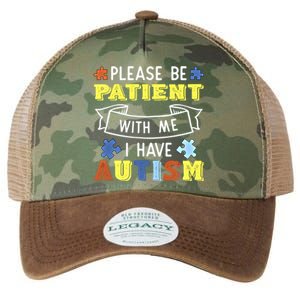 Please Be Patient With Me I Have Autism Awareness Acceptance Gift Legacy Tie Dye Trucker Hat