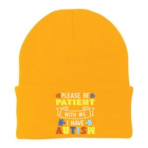 Please Be Patient With Me I Have Autism Awareness Acceptance Gift Knit Cap Winter Beanie