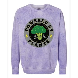 Powered By Plants Funny Vegan Plant Power Colorblast Crewneck Sweatshirt