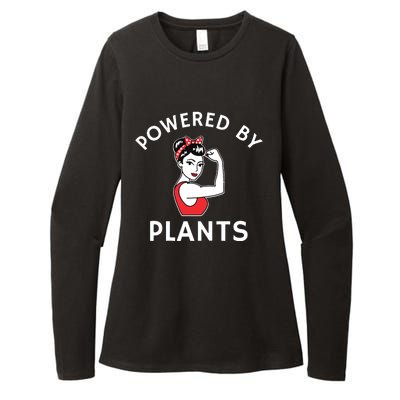 Powered By Plants Retro Womens Vegan Fitness Womens CVC Long Sleeve Shirt