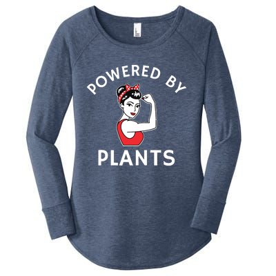 Powered By Plants Retro Womens Vegan Fitness Women's Perfect Tri Tunic Long Sleeve Shirt