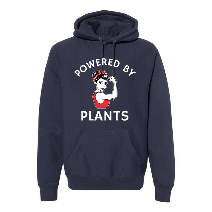 Powered By Plants Retro Womens Vegan Fitness Premium Hoodie