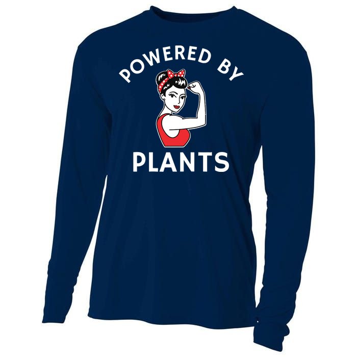 Powered By Plants Retro Womens Vegan Fitness Cooling Performance Long Sleeve Crew