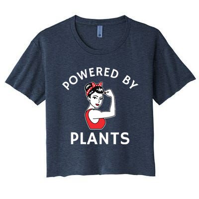 Powered By Plants Retro Womens Vegan Fitness Women's Crop Top Tee