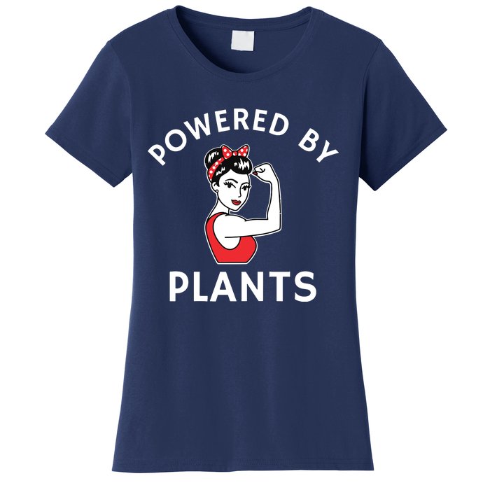 Powered By Plants Retro Womens Vegan Fitness Women's T-Shirt