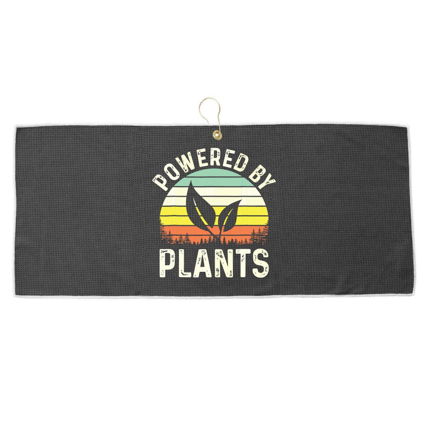 Powered By Plants Veggie Vegan Gardening Large Microfiber Waffle Golf Towel