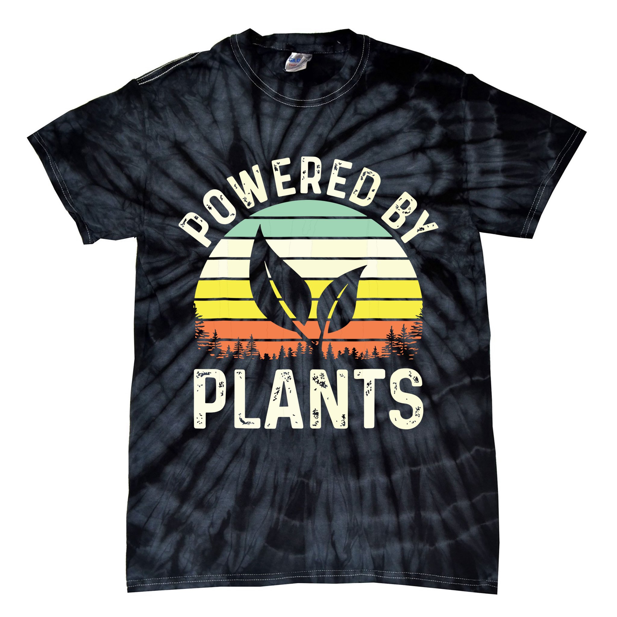 Powered By Plants Veggie Vegan Gardening Tie-Dye T-Shirt
