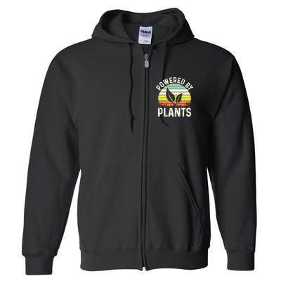 Powered By Plants Veggie Vegan Gardening Full Zip Hoodie